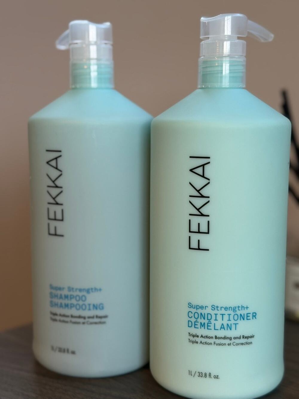 FEKKAI Super Strength+ Shampoo Conditioner 1L 33.8oz Jumbo Duo NEW